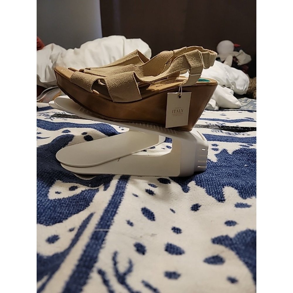 Barbara Barbieri Italy Tan Suede Leather Wedge Sandals Size 8